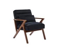 swe auteuil scandinave Bois d'hévéa et Velours Noir