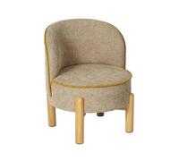 Fauteuil Vintage Enfant Bois D'hévéa Et Tissu Chenille - Louisa Taupe TU