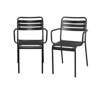 sweeek - Lot de 2 fauteuils de Jardin Acier. 2 Places. Anthracite. Amelia. L50.4 X P53 X H79.5cm