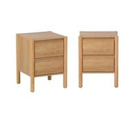 sweeek Lot de 2 tables de chevet décor bois 2 tiroirs naturel - 42 x 42 x 55 cm - Harmony HARMONY