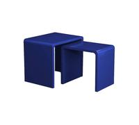 sweeek Lot de 2 tables gigognes finition glossy bleu - Nola NOLA