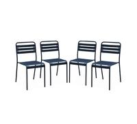 sweeek - Lot de 4 chaises de Jardin Acier. 4 Places. Marine. Amelia. L44 x P52 x H79cm