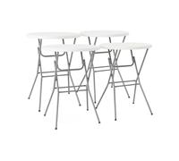 sweeek - Lot de 4 Tables de réception. Tables Mange Debout Pliantes Acier Blanc