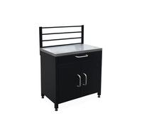 sweeek - Meuble de cuisine extérieure en acier avec 1 tiroir et 2 portes et 1 grille de suspension L80