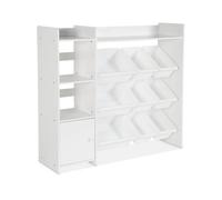 sweeek - Meuble de rangement enfant 9 bacs de rangement 4 étagères 1 porte SORA