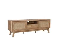 sweeek - Meuble TV décor bois et cannage portes coulissantes 150cm MANI