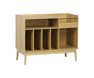 sweeek - Meuble vinyle vintage décor bois 100cm DUNE