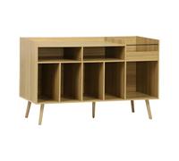 sweeek - Meuble vinyle vintage décor bois. Dune. L 130 x P 50 x H 80 cm
