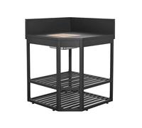 sweeek - Module d'angle cuisine extérieure acier avec bac à glaçons et planche en bois L80cm THIRA