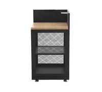 sweeek - Module d'angle de cuisine extérieure acier et décor bois 1 étagère L60cm MILOS