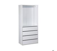 sweeek Module dressing avec 4 tiroirs et 1 penderie blanc panneaux stratifiés MODULO