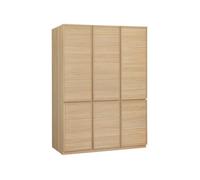 sweeek Module dressing décor bois 6 portes 1 penderie naturel - Kuba KUBA