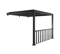 sweeek - Pergola bioclimatique aluminium adossée 3x3m + 1 bar 3m Palace PALACE 3X3M ADOSSÉE + BAR 3M