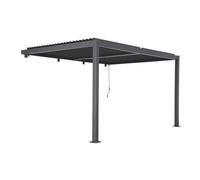 sweeek Pergola bioclimatique aluminium adossée lames orientables 4x3m anthracite Palace PALACE 4X3M ADOSSÉE