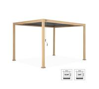 sweeek Pergola Bioclimatique coloris bois clair - Triomphe - 3x4m aluminium à lames orientables TRIOMPHE 4X3M