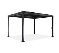 sweeek Pergola bioclimatique noir aluminium et acier 3x4m lames orientables PALACE 4X3M