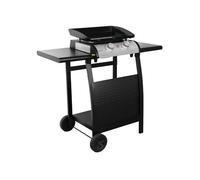 sweeek - Plancha gaz 2 brûleurs inox 5kW avec chariot PLANCHA PORTHOS 2 BRÛLEURS + CHARIOT