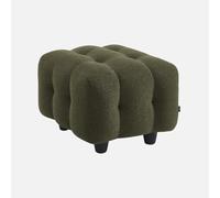 sweeek - Pouf. Module pour canapé. Repose-Pieds pour canapé 2 Places en Bouclette texturée Kaki L 69 x P 59 x H 48cm - Leon