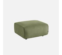 sweeek - Pouf. Module pour canapé. Repose-Pieds pour canapé 2 Places en Velours côtelé Vert. L 76 x P 70 x H 41cm - Wallas