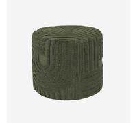 sweeek - Pouf Rond Bouclette tuftée Kaki Ø43 x H 37cm - Nuba