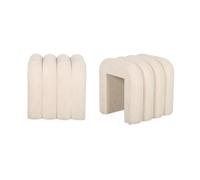 sweeek - Set de 2 poufs contemporains en Tissu Beige