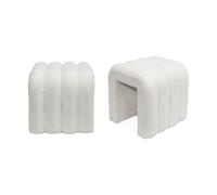 sweeek - Set de 2 poufs contemporains en Tissu Blanc
