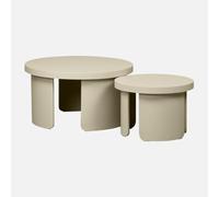 sweeek - Set de 2 Tables Basses gigognes Rondes Beige - Luma