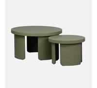 sweeek - Set de 2 Tables Basses gigognes Rondes Kaki - Luma