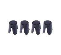 sweeek - Set de 4 tabourets empilables Bleu Marine. Bouclette texturée. Niki. Ø30 / 44 x H46cm