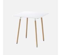 sweeek - Table à Manger Blanche carrée MDF et Bois de hêtre - Hedvig