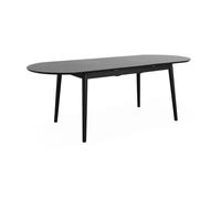 sweeek Table à manger extensible noire ovale Lisa 6 à 8 places 160 à 210 cm LISA