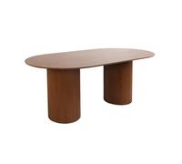 sweeek - Table à manger oblongue décor bois sculpté 4-6 places FARO