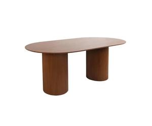 sweeek - Table à manger oblongue décor bois sculpté 4-6 places FARO