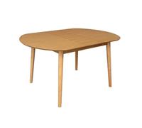 sweeek Table à manger ovale extensible bois d'hévéa et placage chêne naturel 4-6 places - 110 / 140 x 100 x 75 cm - Lisa LISA