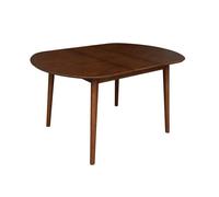 sweeek Table à manger ovale extensible bois d'hévéa et placage chêne noyer 4-6 places - 110 / 140 x 100 x 75 cm - Lisa LISA