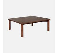 sweeek - Table Basse carrée Bois d'hévéa placage chêne Noyer - 100 x 100 x 35 cm - Solène