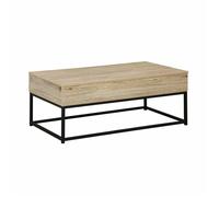 sweeek - Table basse industrielle décor bois plateau relevable LOFT