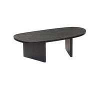 Table basse ovale bois de manguier placage pierre SHIVA
