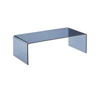sweeek Table basse rectangulaire en verre trempé 110cm bleu gris - Glintz GLINTZ