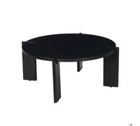 sweeek Table basse ronde en bois de manguier massif noir 80 cm - Reva REVA