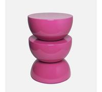 sweeek - Table d'appoint. Bout de canapé. Table de Chevet en métal Effet Glossy Rose Coumba. Ø32 x H 46.5cm