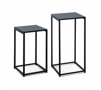 sweeek - Table d'appoint gigogne/ bout de canapé, sellette (lot de 2) INDUSTRIELLE