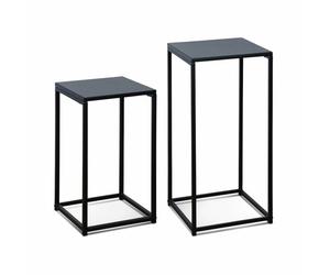 sweeek - Table d'appoint gigogne/ bout de canapé, sellette (lot de 2) INDUSTRIELLE