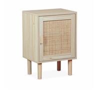 sweeek - Table de chevet cannage 1 porte CAMARGUE