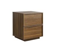sweeek - Table de Chevet Effet Bois 2 tiroirs Noyer L 42 x P 38 x H 48cm - Kuba