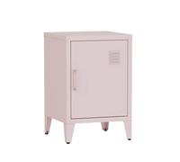 sweeek - Table de Chevet en Acier Rose. 1 Porte. casier. Chambre Enfant