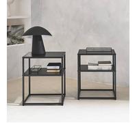sweeek - Table de chevet métal 1 étagère (lot de 2) INDUSTRIELLE
