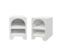 sweeek - Table de chevet organique décor bois 2 niches (lot de 2) THESSA