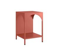 sweeek - Table de chevet. table d'appoint en acier terracotta