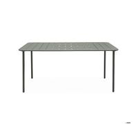 sweeek- Table de jardin métal 6-8 places. kaki. Amelia. 160x90xH72.5cm